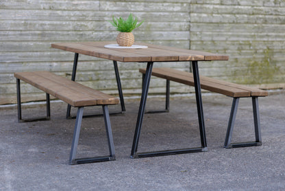Outdoor Bench | Trapeze Style Legs